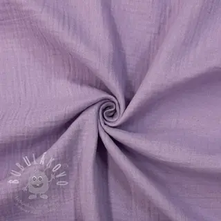 Dvojitá gázovina/mušelín dark lilac ORGANIC
