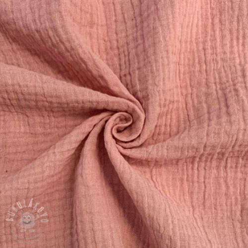 Levně Dvojitá gázovina/mušelín soft rose ORGANIC