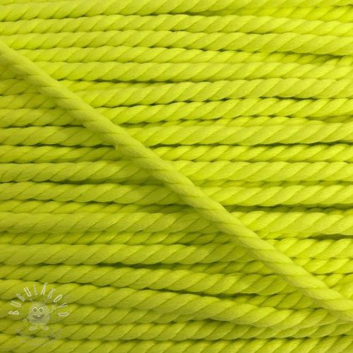 Levně Bavlněná šňůra kroucená 5 mm neon yellow