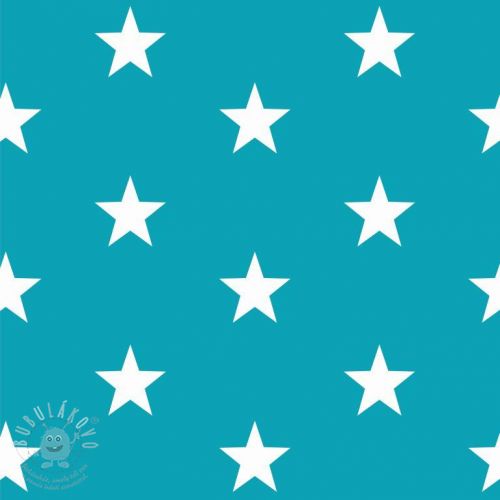 Bavlněná látka Stars turquoise