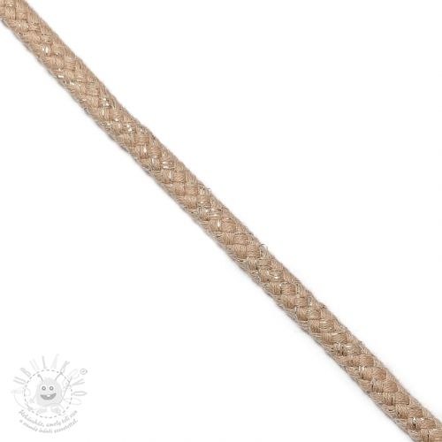 Šnůra Lurex 10 mm beige