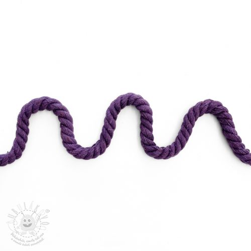 Bavlněná šňůra kroucená 8 mm purple
