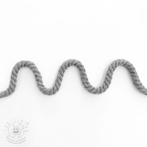 Levně Bavlněná šňůra kroucená 8 mm light grey