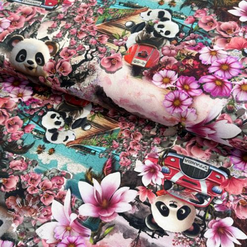 Levně Úplet Sakura Panda Trip digital print