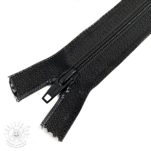 Levně Zip nedělitelný spirálový 55 cm black