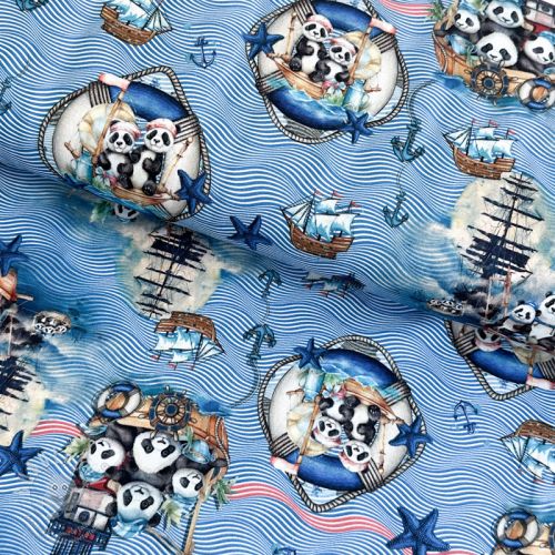 Levně Úplet Sailor Panda Boat digital print