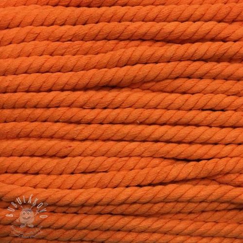 Levně Bavlněná šňůra kroucená 12 mm oranžová