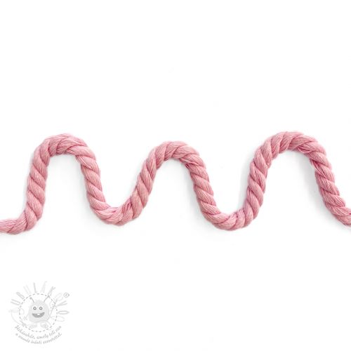 Bavlněná šňůra kroucená 8 mm pink