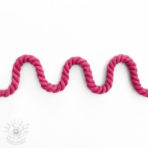 Levně Bavlněná šňůra kroucená 8 mm fuchsia