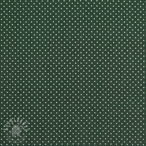 Bavlněná látka Petit dots dark green