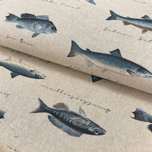 Dekorační látka Linenlook Fish vintage