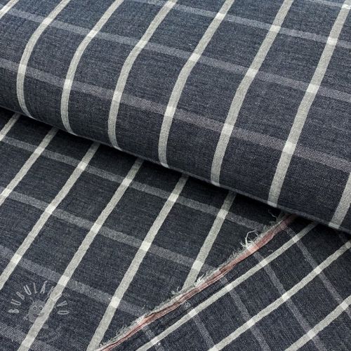 Levně Dvojitá gázovina/mušelín Double sided Checks navy melange